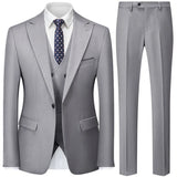 Xituodai Autumn New Men's Slim British Wedding Solid Color Dress Blazer / Male Three Piece Suit Coat Vest  Pants Trousers Waistcoat