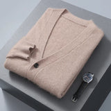 Xituodai Autumn Winter New Cardigan Men's V-Neck Top 100% Mink Cashmere Knitted Sweater Casual Loose Large Long Sleeved shirt Jacket