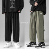 Xituodai Summer Cotton Casual Pants Men Fashion Retro Cargo Pants Men Japanese Streetwear Hip Hop Loose Straight Pants Mens Trousers