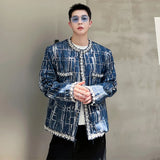 Xituodai 2024 Fashion New Patchwork Stripe Design Denim Jackets Men's Personality Stylish Coats Korean Reviews Many Clothes LZ1592