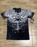 Xituodai Retro Style Streetwear Tshirt Men Gothic Skull Cross Print Fashion Pattern Tshirts Wings Large Print Couple Y2K Short Sleeve