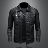 Xituodai New Trend Men's Leather Jackets Thick Winter Warm Jacket Slim Fit Cool Motorcycle Turn-down Collar Zipper Coats Plus Size