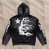 Xituodai Hellstar Flare Black Flame Broek Hoodie