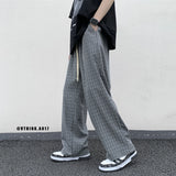 Xituodai Sagging Pants Plaid Pants Men Loose men trousers Casual Straight pant for Male/Female Harajuku Hip-hop Streetwear Wide-leg Mopping Pants