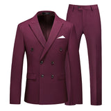 Xituodai Men Casual Boutique Business Double Breasted Suit Coat 3 Piece Set / Solid Color Slim Fit Blazers Jacket Pants Vest Trousers