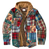 Xituodai Men Winter Jackets Harajuku Plaid Shirts Coats Hooded Zipper Long Sleeve Basic Casual Shirts Jackets European Style Size S-5XL