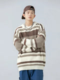 Xituodai Japanese Style Striped Sweater Men's Fall and Winter Models Retro Versatile Pullover Thick Needle Loose Fashion Trend Knitwear Xituodai