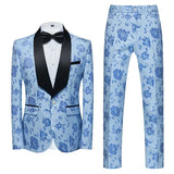 Xituodai Fashion New Men's Casual Boutique Business Wedding Host Flower Color Suits 3 Pcs Set Dress Blazers Jacket Pants Vest Coat