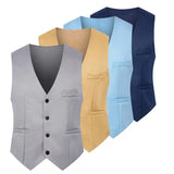 Xituodai Great Suit Classic Pure Color Gentle Sleeveless Spring Vest  Men Waistcoat Slim Fit