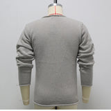 Xituodai Fashion Men Coarse Needle Knitted Sweater Retro Diagonal Placket Cardigan Autumn Winter Grey Casual Knitwear Coat Streetwear