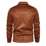 Xituodai Autumn Winter Suede Leather Jacket Men Fashion Luxury Casual Turn Down Collar Men's Jacket