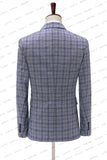 Xituodai 2024 Men's Grey Blue Plaid Business Blazers Jacket Trousers High End Wedding Party Groom Suit 2 Pieces Sets Coat Pants Big Size