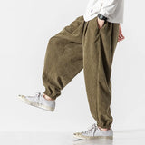 Xituodai Men Corduroy  Pants Casual Autumn Men Wide-Leg Pants Man Harajuku Streetwear Trousers Male Elastic Waist Loose Korean Pants