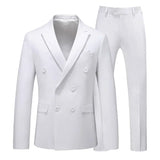 Xituodai Men Casual Boutique Business Double Breasted Suit Coat 3 Piece Set / Solid Color Slim Fit Blazers Jacket Pants Vest Trousers