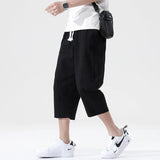 Xituodai Summer Casual Pants Men's Wild Cotton and Linen Loose Linen Pants Korean Style Trend Nine-point Straight Trousers