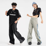 Xituodai Baggy Sweatpants Men Wide Leg Pants Sports Tracksuit Zipper Slit Oversize Joggers Trousers Male Casual Streetwear