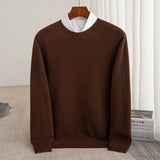 Xituodai Autumn and winter new 100% pure wool men's round neck business casual pullover sweater cashmere bottoming shirt.