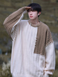 Xituodai  Knitted Sweater Men Pullover Oversize Sweaters Male Winter Harajuku Casual Streetwear Patchwork Autumn Hip Hop Spliced