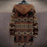 Xituodai Men Jacket Cardigans Coats Printed Native Retro Aztec Graphics Plush Thick Outdoors Fleece Winter Casual Streetwear Clothing Xituodai