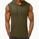 Xituodai Sports Tank Tops Men Fitness Muscle Print Sleeveless Hooded Bodybuilding Pocket Tight-drying Tops Summer Shirt For Men Clothing