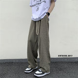 Xituodai Sagging Pants Plaid Pants Men Loose men trousers Casual Straight pant for Male/Female Harajuku Hip-hop Streetwear Wide-leg Mopping Pants