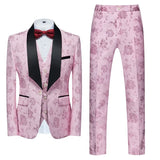 Xituodai Fashion New Men's Casual Boutique Business Wedding Host Flower Color Suits 3 Pcs Set Dress Blazers Jacket Pants Vest Coat