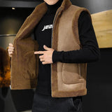 Xituodai Men Fashion Casual Thicken Gilets Winter New Lamb Wool Coat Warm Vest Male Jacket Can Be Worn On Both Sides Sleeveless Waistcoat