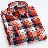 Xituodai Long Sleeve Flannel Plaid Shirts For Men Daily Tops Spring Autumn New 100% Cotton Regular Fit Checkered Casual Shirt Large Size