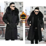 Xituodai  Men's Imitation Fur Liner Winter Warm New Fur One-piece Coat Imitation Mink Fleece Mid-length Fur Coat