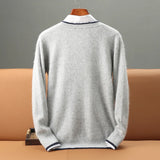 Xituodai Autumn Winter New Men's Sweater 100% Mink Cashmere Top V-Neck Knitted Pullover Casual Large Size Base Shirt warm Thick Menswear