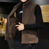 Xituodai Men Fashion Casual Thicken Gilets Winter New Lamb Wool Coat Warm Vest Male Jacket Can Be Worn On Both Sides Sleeveless Waistcoat