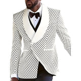 Xituodai Men's Blazer Autumn/Winter Leisure Elegant Allover Print Lapel Collar One Button Blazer Suit Jacket for Business Slim Fit Blazer