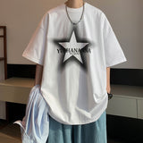 Xituodai Men Oversized T Shirt Streetwear Tee High Street Short Sleeve Star Graphic Print Tshirts Fashion Summer Tops