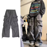 Xituodai  Black Cargo Pants for Men Hip Hop Gray Cargo Trousers Male Red Spring Cotton Loose Casual Streetwear Hip Hop Pocket