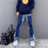 Xituodai Y2K Fashion Ink Painting New Baggy Stacked Jeans Kpop Cargo Pants For Men Clothing Women Luxury Denim Trousers Ropa Hombre