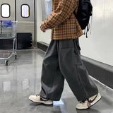 Xituodai 2024 Streetwear  multi-pocket jeans cargo pantsLoose Plus Size Wide Leg Pants Japanese Harajuku Casual Denim Pants Men Clothing