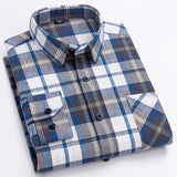 Xituodai Long Sleeve Flannel Plaid Shirts For Men Daily Tops Spring Autumn New 100% Cotton Regular Fit Checkered Casual Shirt Large Size