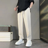 Xituodai Simplicity Temperament Handsome Smart Casual Versatile Silky Smooth Hanging Down Men's Straight Leg Cropped Pants Autumn