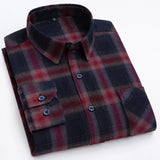 Xituodai Long Sleeve Flannel Plaid Shirts For Men Daily Tops Spring Autumn New 100% Cotton Regular Fit Checkered Casual Shirt Large Size