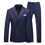 Xituodai Men Casual Boutique Business Double Breasted Suit Coat 3 Piece Set / Solid Color Slim Fit Blazers Jacket Pants Vest Trousers