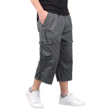 Xituodai Summer Men'S Bib Pants Casual Loose Work Pants Elastic Large Size Outdoor Multi-Pocket Cargo Pants Wide Leg Jogger Sweatpants