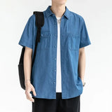 Xituodai Short-sleeved Shirt Men's Casual Workwear Japanese Jacket