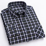 Xituodai Long Sleeve Flannel Plaid Shirts For Men Daily Tops Spring Autumn New 100% Cotton Regular Fit Checkered Casual Shirt Large Size