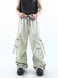 Xituodai Korean Parachute Cargo Pants Men Hip Hop Wide Leg Cargo Trousers Male Streetwear Loose Casual Men Clothing Safari Style