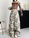 Xituodai Women's Baggy Camouflage Cargo Pants Vintage Harajuku 90s Aesthetic Oversize Y2k Pants High Waist Trousers 2000s Fashion Clothes