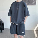 Xituodai Soft Boy Sweatshirt & Sweatshorts Two Piece Set