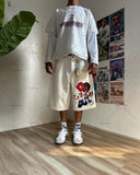 Xituodai Hip-hop Trend Brand Streetwear Five-quarter Pants Gothic Punk Anime Print Baggy Jeans Men Y2K Harajuku Fashion Casual Shorts