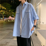 Xituodai Workwear Shirt Men's Short Sleeve Summer Ice Silk Thin Shirt 2024 Loose Half Sleeve Top Coat