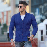 Xituodai Fashion Solid jacquard Knitwear Men Long sleeved V-neck Button knitted cardigan Autumn Winter Slim Fit Tops Sweater Coat Male