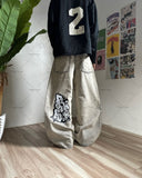 Xituodai Y2K Harajuku Retro Washed Baggy Jeans Street Hip-hop Anime Printed Wide Pattern Straight Pants Men Trendy Brand Casual Trousers